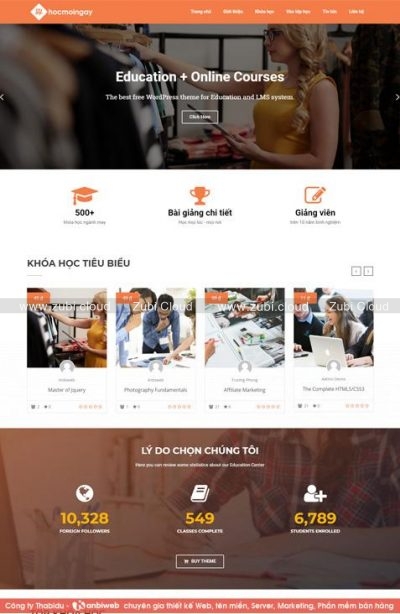 Theme WordPress khóa học đào tạo
