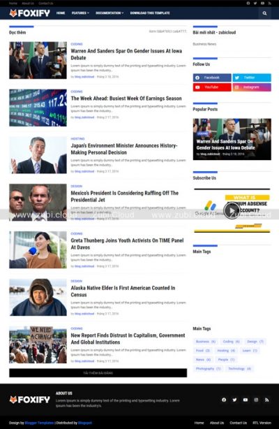News Foxify Blogspot Template Free